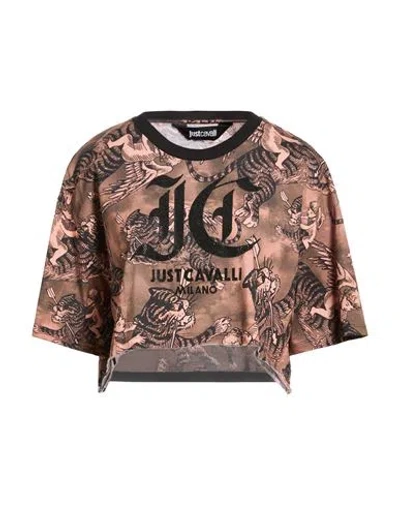Just Cavalli Woman T-shirt Brown Size Xl Cotton