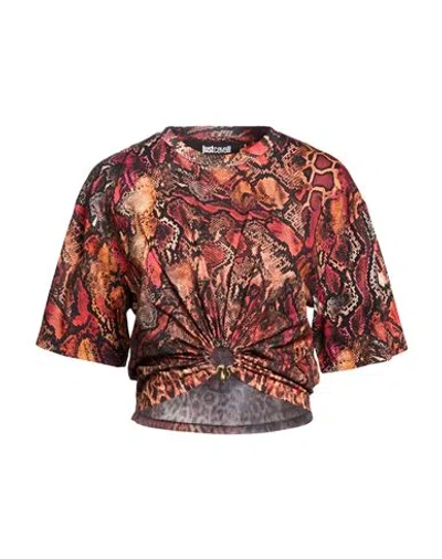 Just Cavalli Woman T-shirt Mandarin Size Xs Cotton In Orange
