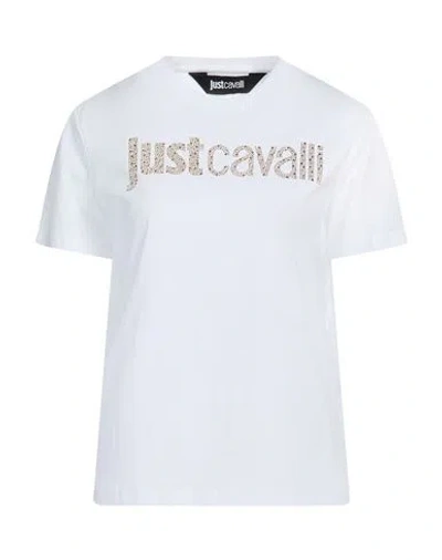 Just Cavalli Woman T-shirt White Size M Cotton