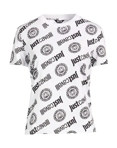 Just Cavalli Woman T-shirt White Size M Cotton