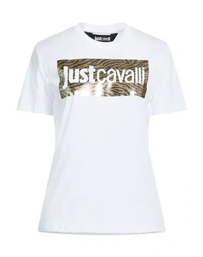 Just Cavalli Woman T-shirt White Size Xl Cotton
