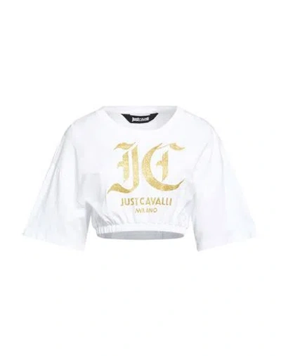 Just Cavalli Woman T-shirt White Size Xl Cotton
