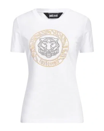 Just Cavalli Woman T-shirt White Size Xl Cotton, Elastane