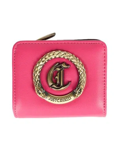Just Cavalli Woman Wallet Fuchsia Size - Polyester, Polyurethane Resin In Pink