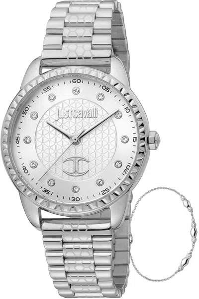 Just Cavalli Women's 34mm Silver Tone Quartz Watch Jc1l176m0045