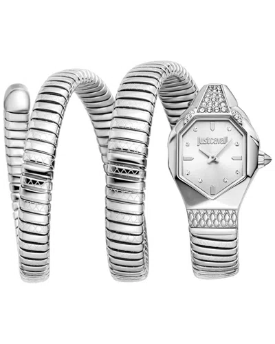 Just Cavalli Snake Women's Watch In Silver