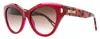 Just Cavalli Women's Cat Eye Sunglasses Sjc033 09rv Red/havana 55mm In Red