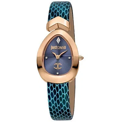 Pre-owned Just Cavalli Women's Diversa Snake Blue Dial Watch - Jc1l321l0055