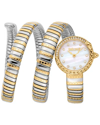 Just Cavalli Women's Two-tone Stainless Steel & Crystal Wrap Watch/22mm In Yellow Gold Silver