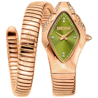 Pre-owned Just Cavalli Women's Ferocious Green Dial Watch - Jc1l306m0055