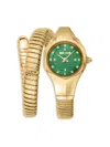 Just Cavalli Women's Ip Yellow Goldtone Stainless Steel & Crystal Wrap Watch/22mm In Yellow Gold Green