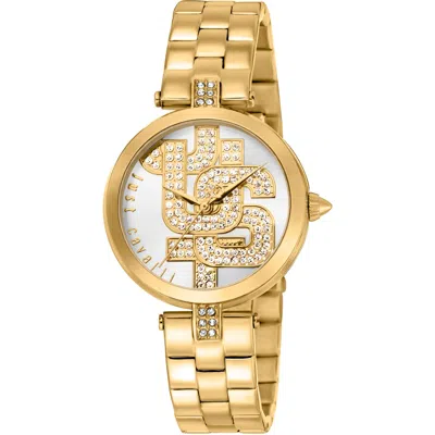 Just Cavalli Maiuscola 32mm Watch In Gold
