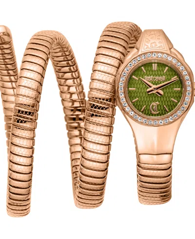 Just Cavalli Women's Rose Stainless Steel Bracelet Watch, 22mm In Pink