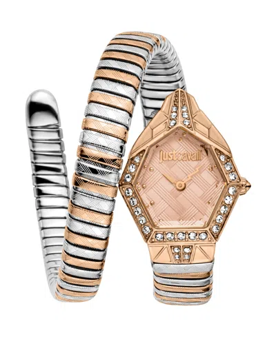 Just Cavalli Women's Rose Stainless Steel Bracelet Watch, 23mm In Pink