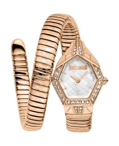 Just Cavalli Women's Rose Stainless Steel Bracelet Watch, 23mm In Pink