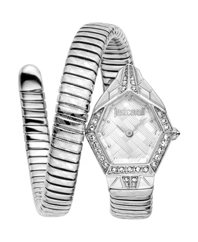 Just Cavalli Women's Silver Stainless Steel Bracelet Watch, 23mm