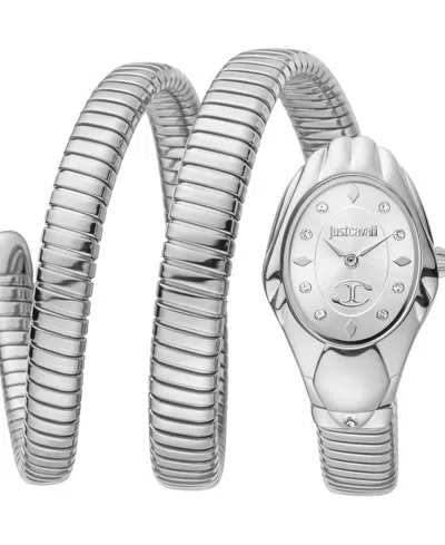 Just Cavalli Women's Silver Stainless Steel Bracelet Watch, 35mm