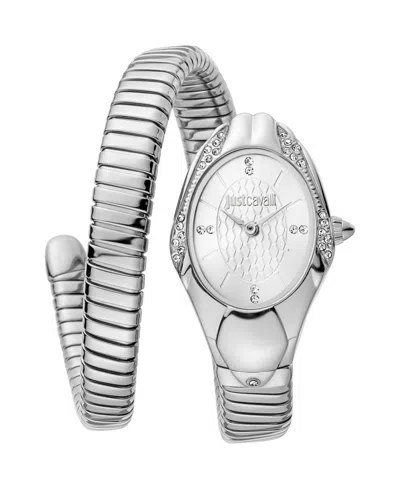 Just Cavalli Women's Silver Stainless Steel Bracelet Watch, 35mm