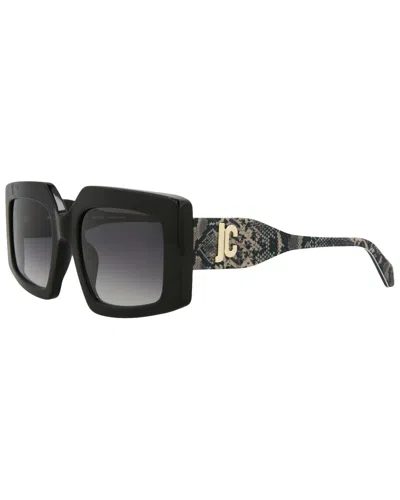 Just Cavalli Women's Butterfly Snakeskin Sunglasses Sjc020k 0700 Black 54mm