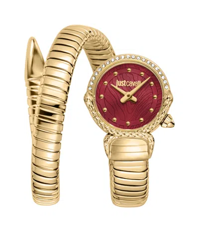 Just Cavalli Women's Snake 22mm Quartz Watch In Gold