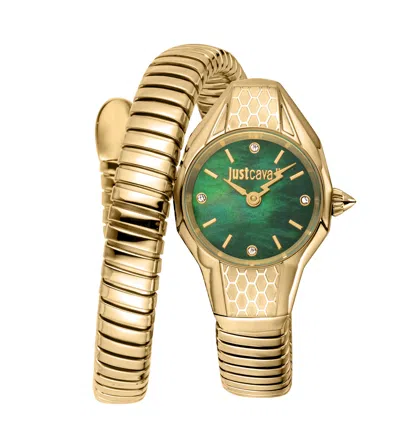 Just Cavalli Women's Snake 22mm Quartz Watch In Metallic