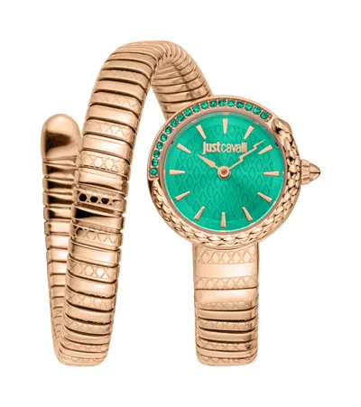 Just Cavalli Women's Snake 22mm Watch Jc1l301m0055 In Gold
