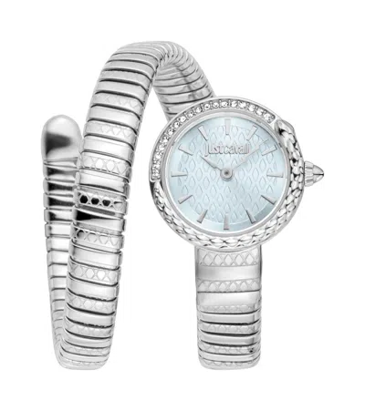 Just Cavalli Women's Snake 316l Stainless Steel Watch In Silver