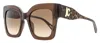 Just Cavalli Women's Square Leopard Sunglasses Sjc019k 0aak Brown 52mm In Brown