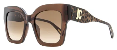 Just Cavalli Women's Square Leopard Sunglasses Sjc019k 0aak Brown 52mm
