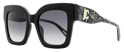 Just Cavalli Women's Square Snakeskin Sunglasses Sjc019k 0700 Black 52mm