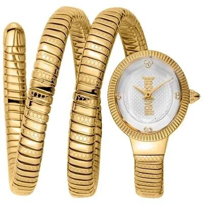 Pre-owned Just Cavalli Womens After Party Snake Silver Dial Watch - Jc1l269m0025