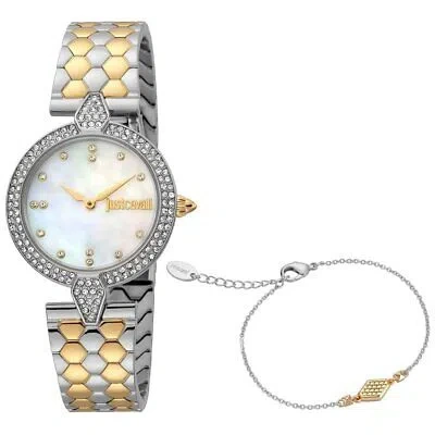 Pre-owned Just Cavalli Womens Set Mother Of Pearl Dial Watch - Jc1l159m0085