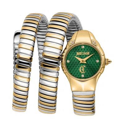 Just Cavalli Womens's Snake Watch In Yellow
