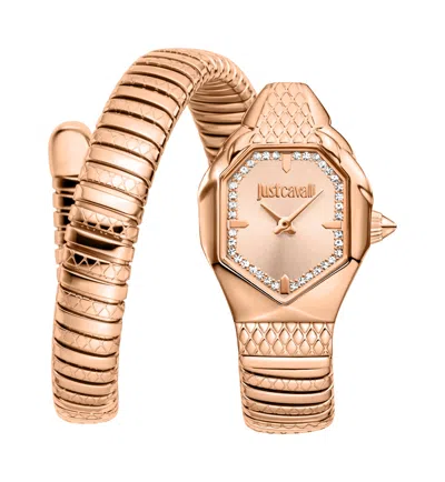 JUST CAVALLI JUST CAVALLI WOMENS'S SNAKE WATCH, ROSE GOLD COLOR CASE, ROSE GOLD DIAL, ROSE GOLD STAINLESS STEEL B