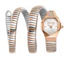 Just Cavalli Womens's Snake Watch, Rose Gold Color Case, Silver Dial, Two Tone Silver & Rose Gold St In Neutral