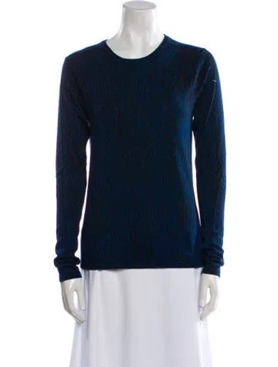 Pre-owned Just Cavalli Wool Animal Print Sweater In Blue