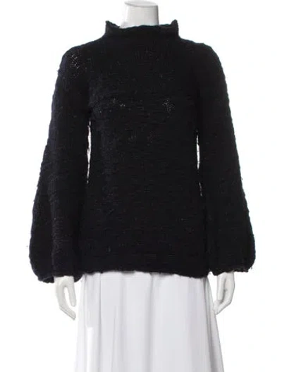Pre-owned Just Cavalli Wool Mock Neck Sweater In Black