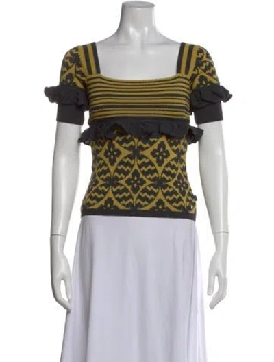Pre-owned Just Cavalli Wool Patterned Top In Black