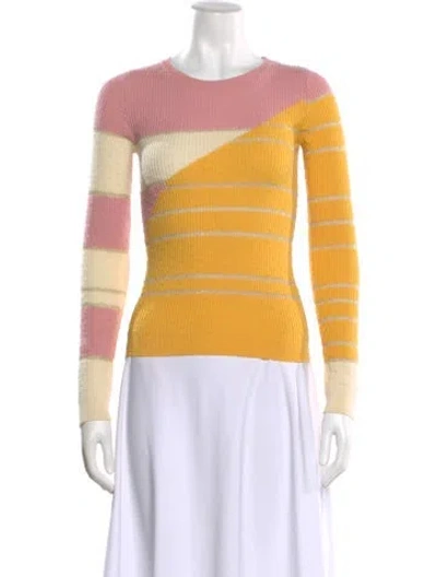 Pre-owned Just Cavalli Wool Striped Sweater In Pink