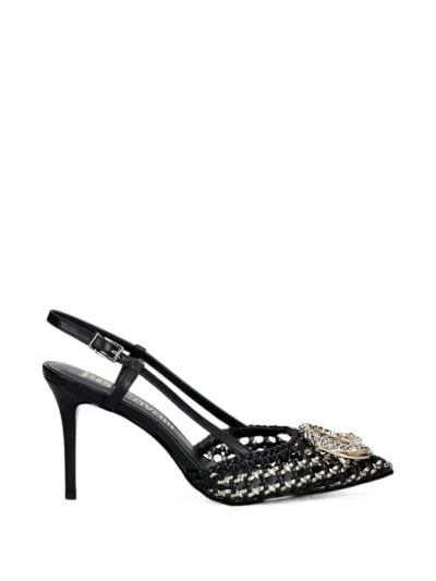 Just Cavalli Woven Logo-plaque Pumps In Black