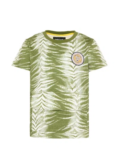 Just Cavalli Kids' Zebra Print Appliqué T-shirt In Green