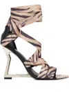 Just Cavalli Zebra-print Ribbon-tie Sandals In Multi