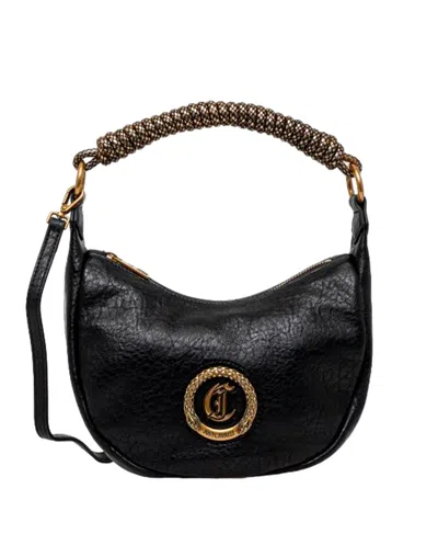 Just Cavalli Logo Shoulder Bag In Black