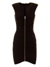 Just Cavalli Zip-front Ruched Dress In Animal Print
