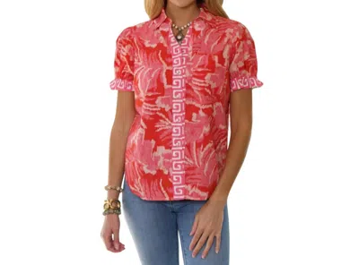 Just Darviny Dar Button Front Shirt In Papaya In Brown
