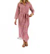 Just Darviny Dar Long Sleeve Midi Dress In Colony Pink In Pink
