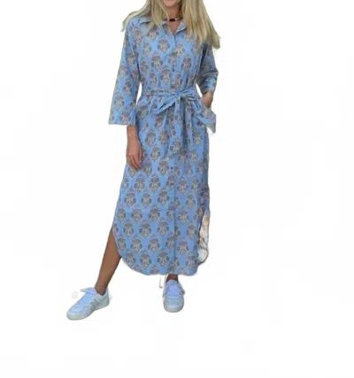 Just Darviny Dar Midi Dress In Bahama Blue In Multi