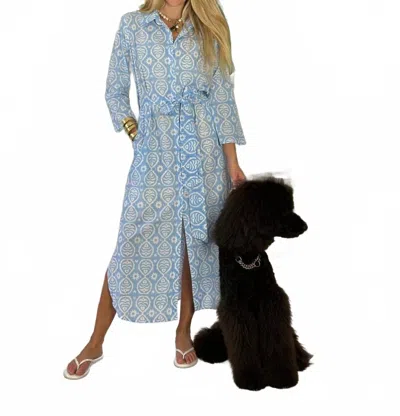 Just Darviny Dar Midi Dress In Mermaid French Blue