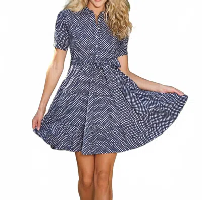 Just Darviny Delray Mini Dress In Hopscotch Navy In Blue