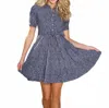 Just Darviny Delray Mini Dress In Hopscotch Navy In Blue